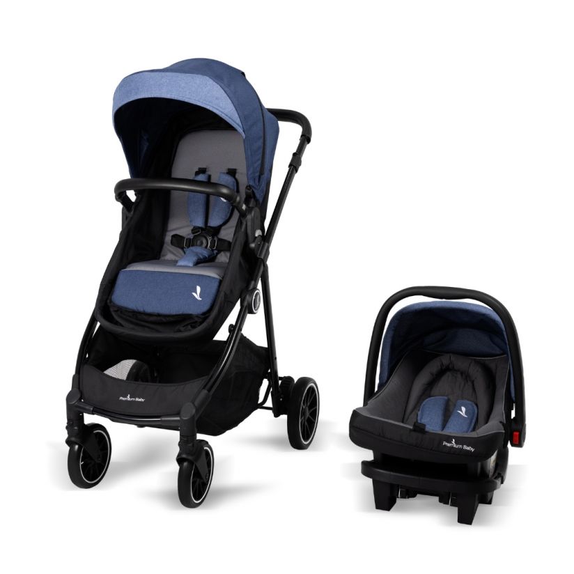 Coche Milan Premium Baby Azul con Portabebé